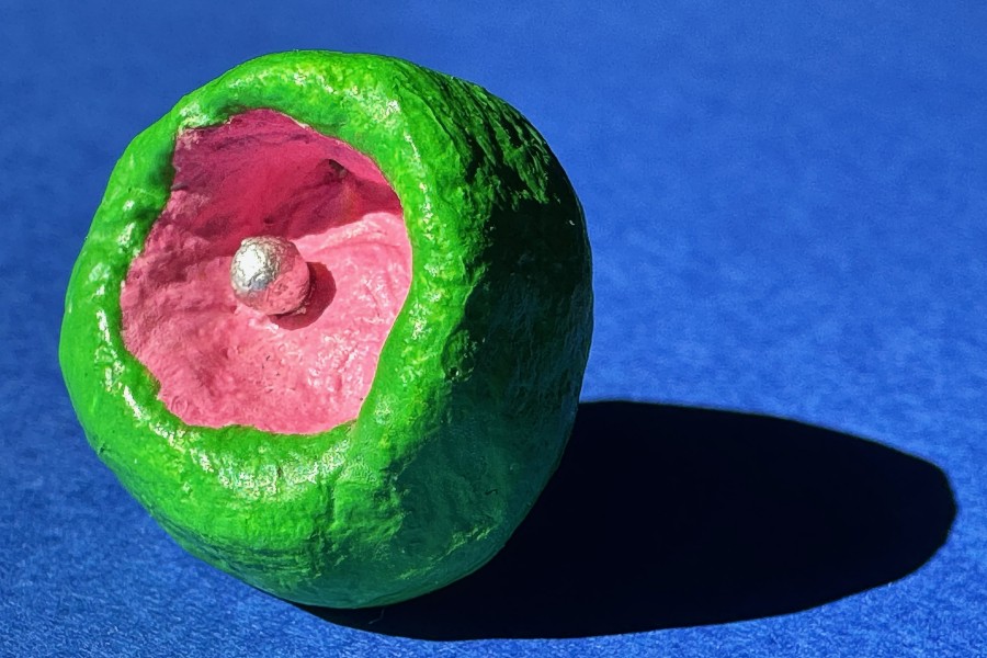 Brosche Pappmaché Silber